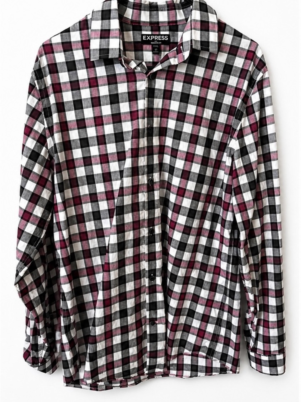 Express Men's Plaid Button-Up Shirt